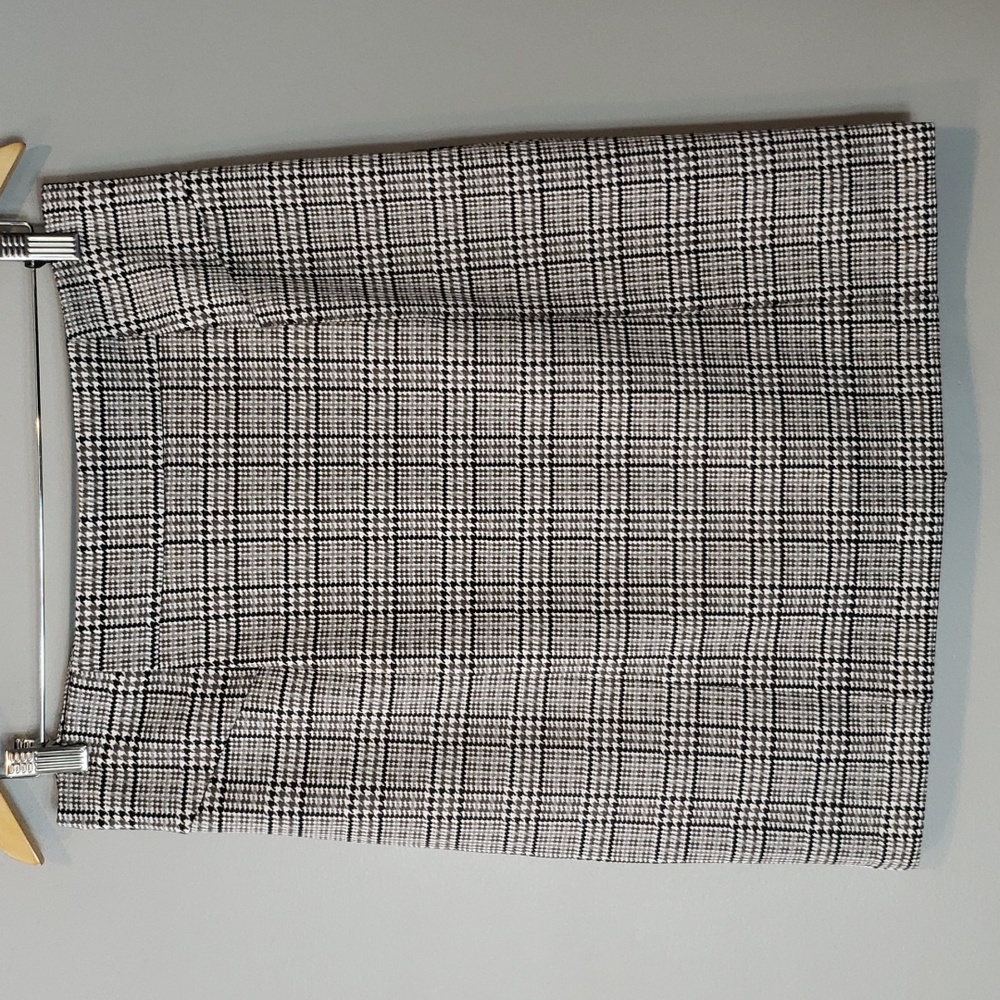 Michael Kors Plaid Skirt Academia Preppy Black White Classic 8